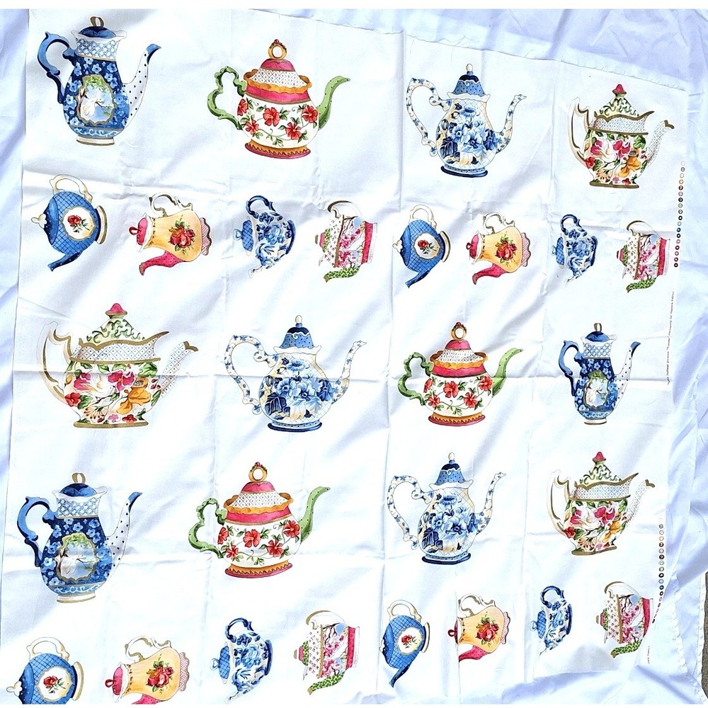 Phyllis Hoffman Teatime Fabric Hancock Fabrics Exclusive Teapot Print 45x40